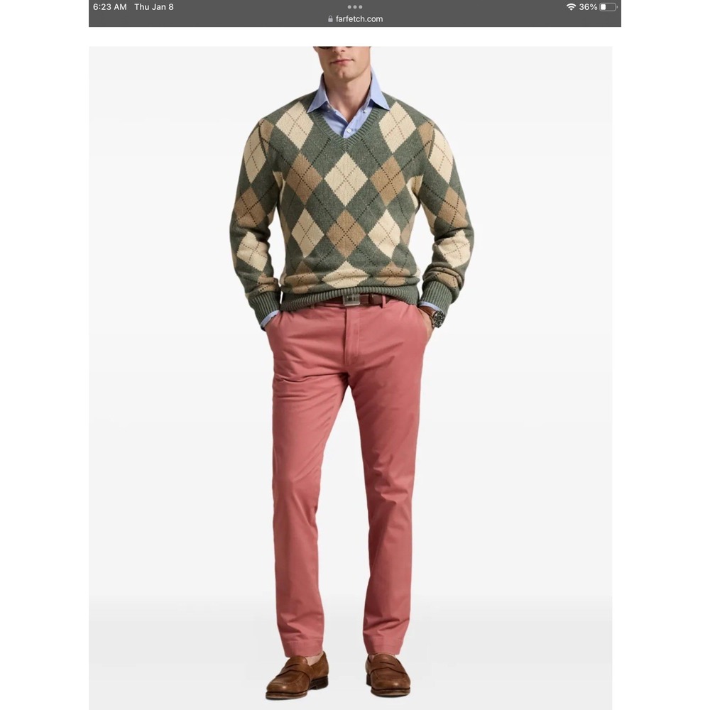 $145 Polo Ralph Lauren Men's Classic-Fit Pink Stretch Chino Pants Size 28W 30L